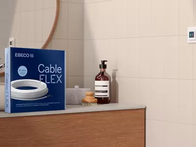 Cableflex 6 i badrum för komfortgolvvärme